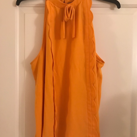 Victoria Beckham High Neck Scallop Trim Tank Top - Picture 2 of 3